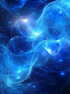 梦幻蓝色星云宇宙景象