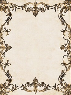 复古金色花纹边框背景图