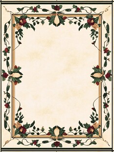 复古花卉边框装饰图案