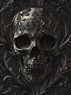 暗黑华丽骷髅装饰图案