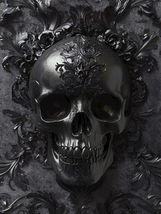 暗黑骷髅浮雕艺术装饰