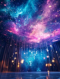 梦幻星空下的璀璨光影世界