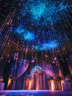 梦幻星空主题婚礼现场