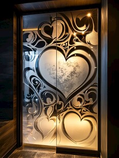 心形雕花玻璃电梯门
