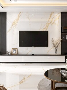 现代简约大理石电视背景墙