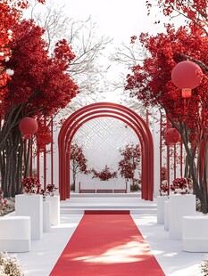 中式浪漫婚礼户外场景布置