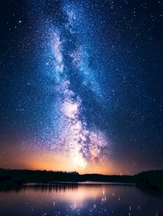 湖畔星空美景