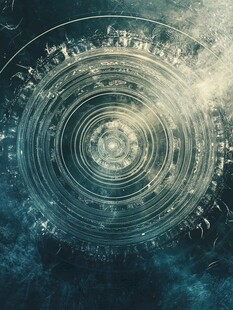 神秘科技感环状图案背景