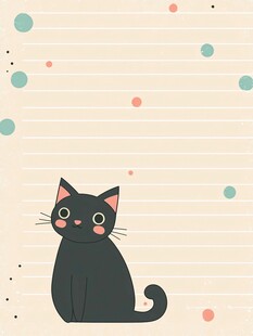 可爱黑猫背景图