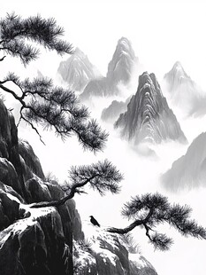 水墨黄山松韵 山水意境