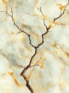 玉质背景下的优雅花枝