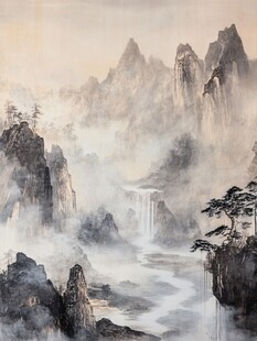 水墨山水间 云雾绕奇峰