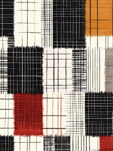 几何线条拼色抽象图案