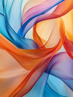 缤纷彩绸舞动梦幻背景