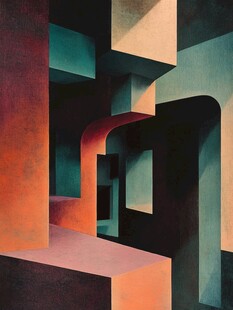 几何空间抽象艺术画面