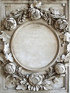 复古雕花圆形装饰框架