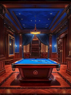 豪华室内台球室场景