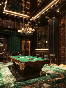 奢华复古风台球室场景
