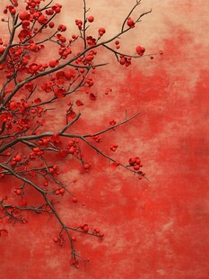 红墙红梅 一抹艳丽景致