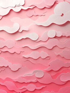 梦幻粉色云朵立体背景图