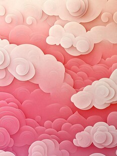 梦幻粉色云朵背景图案