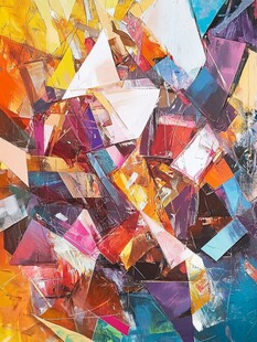 抽象彩色碎片艺术画作