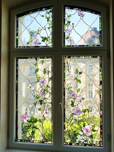 梦幻花卉彩窗 窗外好风光