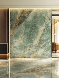 绿金大理石墙面奢华空间