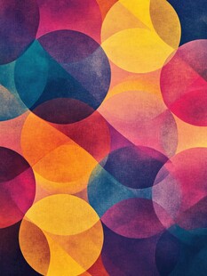 多彩圆形几何抽象背景图