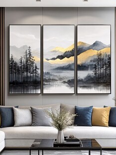 新中式山水挂画客厅装饰