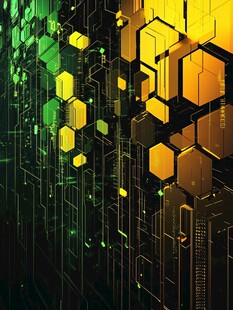 科技感六边形数字艺术背景