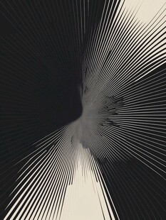 黑白放射线条抽象艺术图