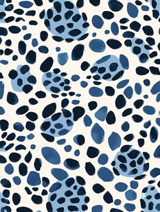 蓝白斑点抽象无缝图案