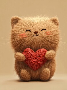 可爱小猫捧红心