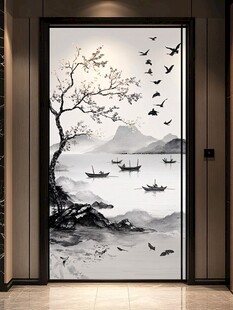中式山水意境玄关装饰画