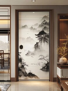 中式山水意境玄关装饰画