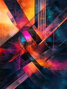 炫彩几何抽象艺术背景图