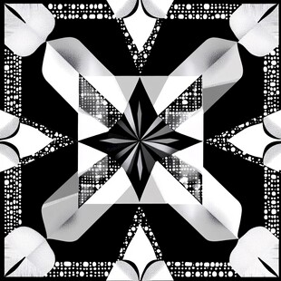 黑白几何对称抽象图案