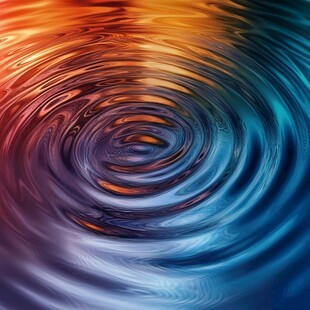 梦幻彩色水波漩涡景象