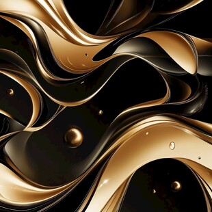 黑金流体抽象艺术图案