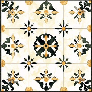 复古花卉瓷砖图案设计