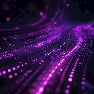 梦幻紫线条粒子科技背景