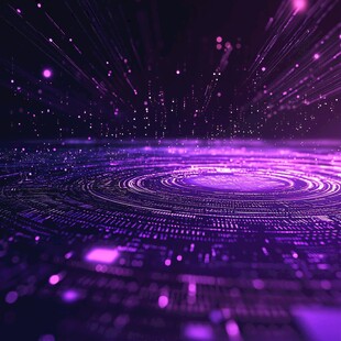 梦幻紫色科技感宇宙场景