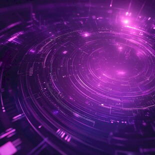 梦幻紫色科技感环形背景