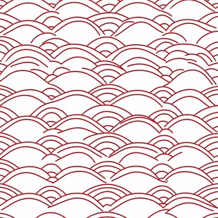 红色水波线条无缝图案