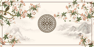 中式古典花鸟山水装饰图