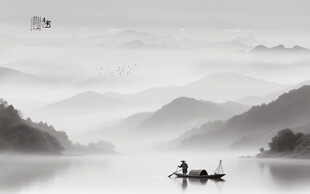 水墨山