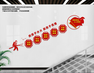 消防救援楼梯文化墙