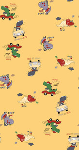 卡通动物图案的黄色背景图