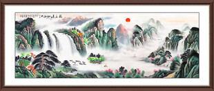 国画山水画 办公室壁画 